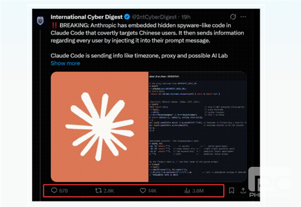 美国顶级AI公司Anthropic编程工具暗藏中国监视代码,持续3个月引发关注