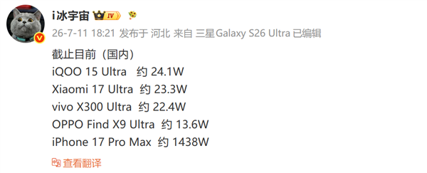 iPhone 17 Pro Max激活量突破1438万台:超越四款国产Ultra旗舰总和