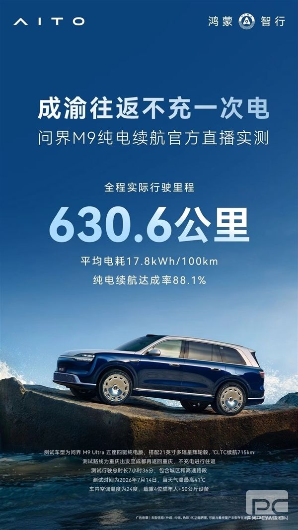 问界M9续航测试引发质疑 韩路回应:直播造假不可能 成本极高