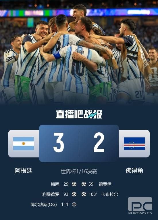 阿根廷加时3-2战胜佛得角，梅西破门个人第20球实现极限过关