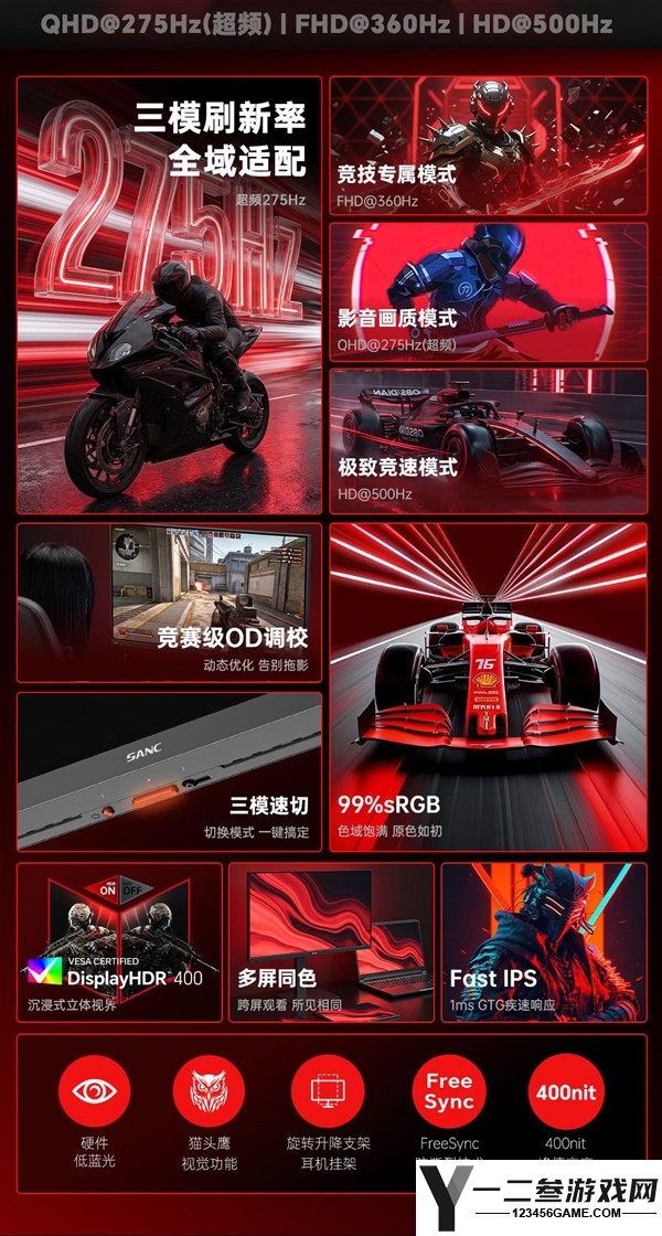 盛色27英寸三模显示器，最高500Hz，仅售1599元！